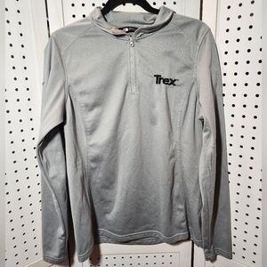 The North Face Pullover Jacket 1/4 Zipper Logo Large Gray Branded